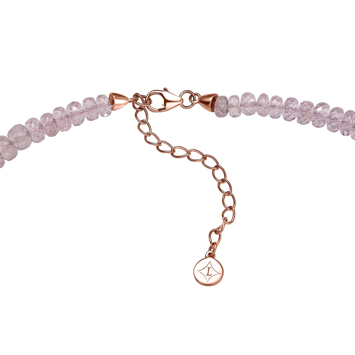 Luxoro AAA Pink Morganite 170.00 ctw Beaded Necklace in 14K Rose Gold 18-20 Inches image number 4