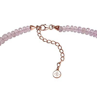 Certified & Appraised Luxoro AAAA Pink Morganite 170.00 ctw Beaded Necklace in 14K Rose Gold 18-20 Inches
