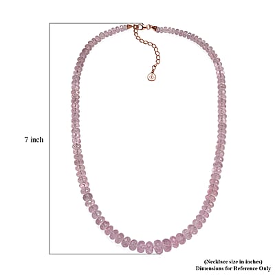 Certified & Appraised Luxoro AAAA Pink Morganite 170.00 ctw Beaded Necklace in 14K Rose Gold 18-20 Inches