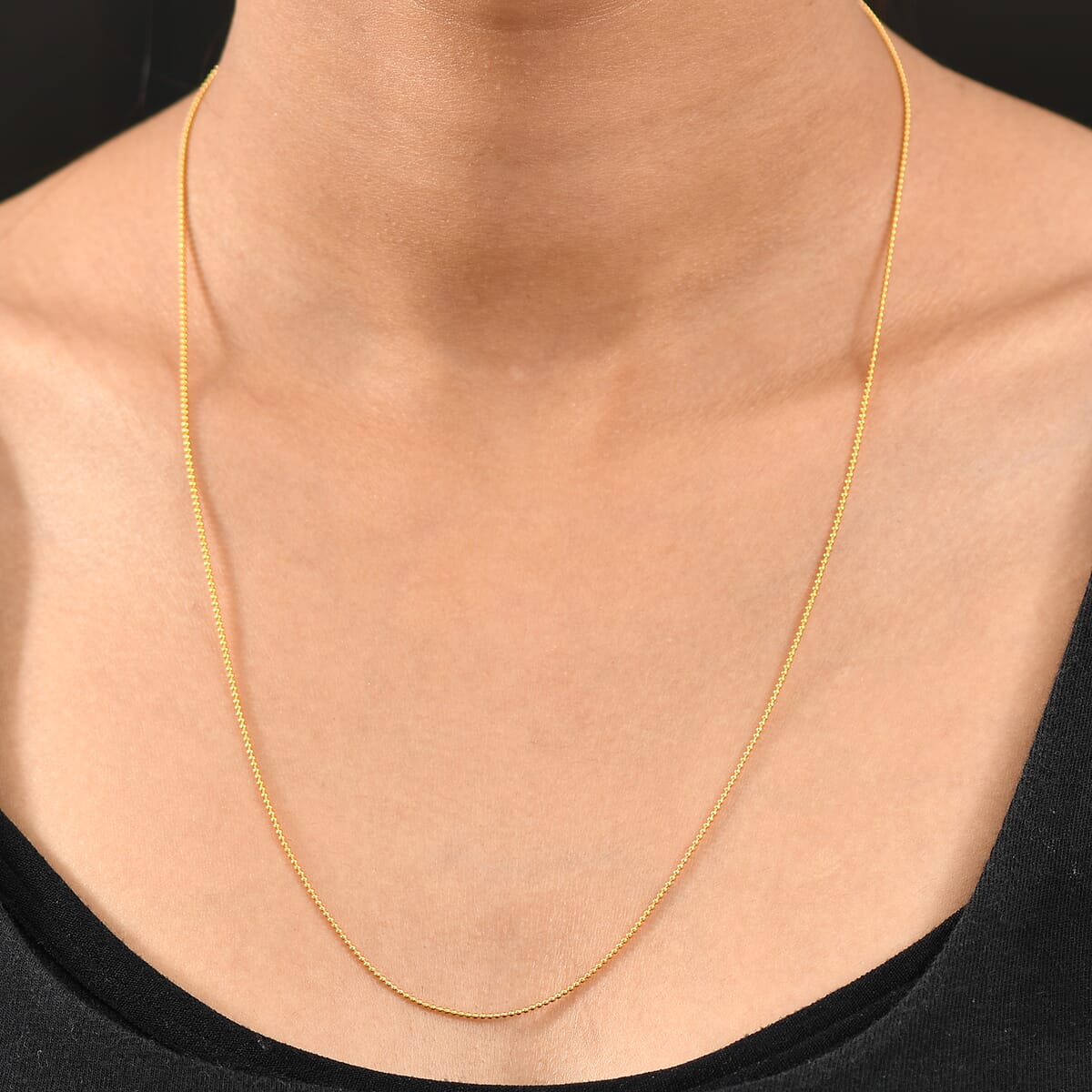 Minimalistic Ball Chain Necklace in 22K Yellow Gold 3.90 Grams 20 Inches image number 2