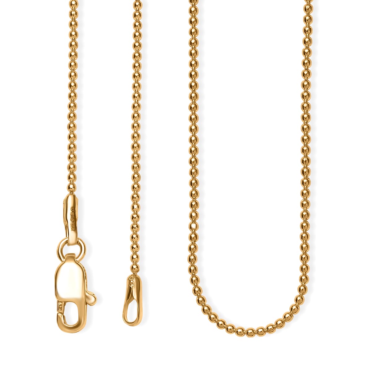Minimalistic Ball Chain Necklace in 22K Yellow Gold 3.90 Grams 20 Inches image number 3