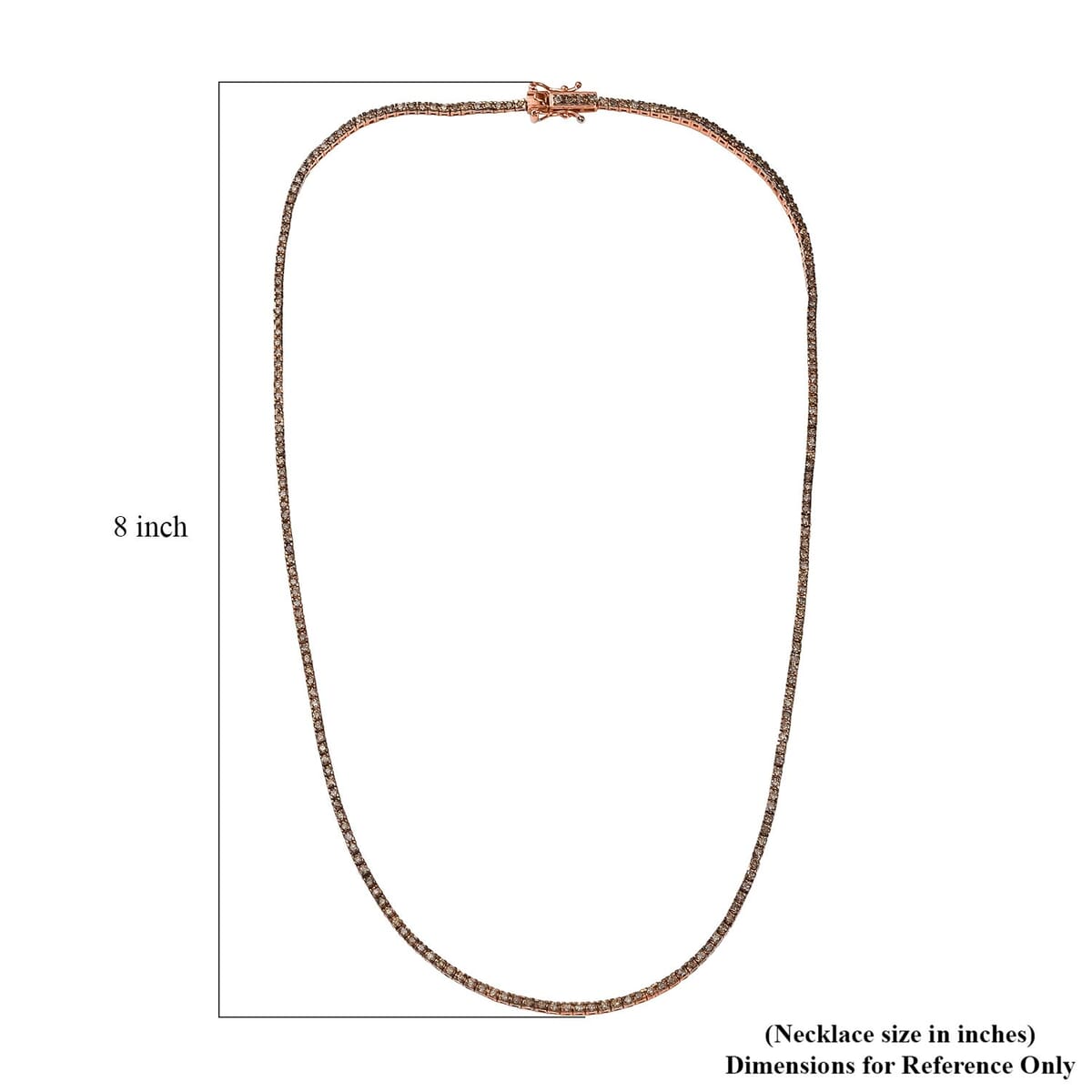 D'Joy Natural Champagne Diamond 5.00 ctw Tennis Necklace in 18K Vermeil Rose Gold Over Sterling Silver 20 Inches image number 5