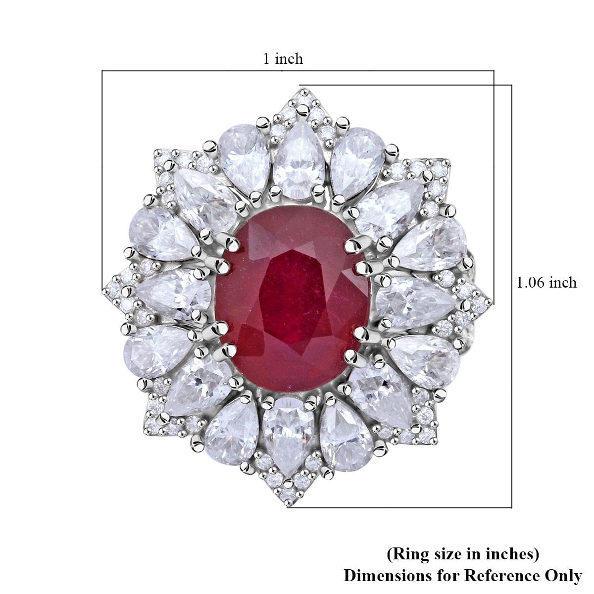 Buy D'Joy Niassa Ruby (FF) and Moissanite 8.65 ctw Floral