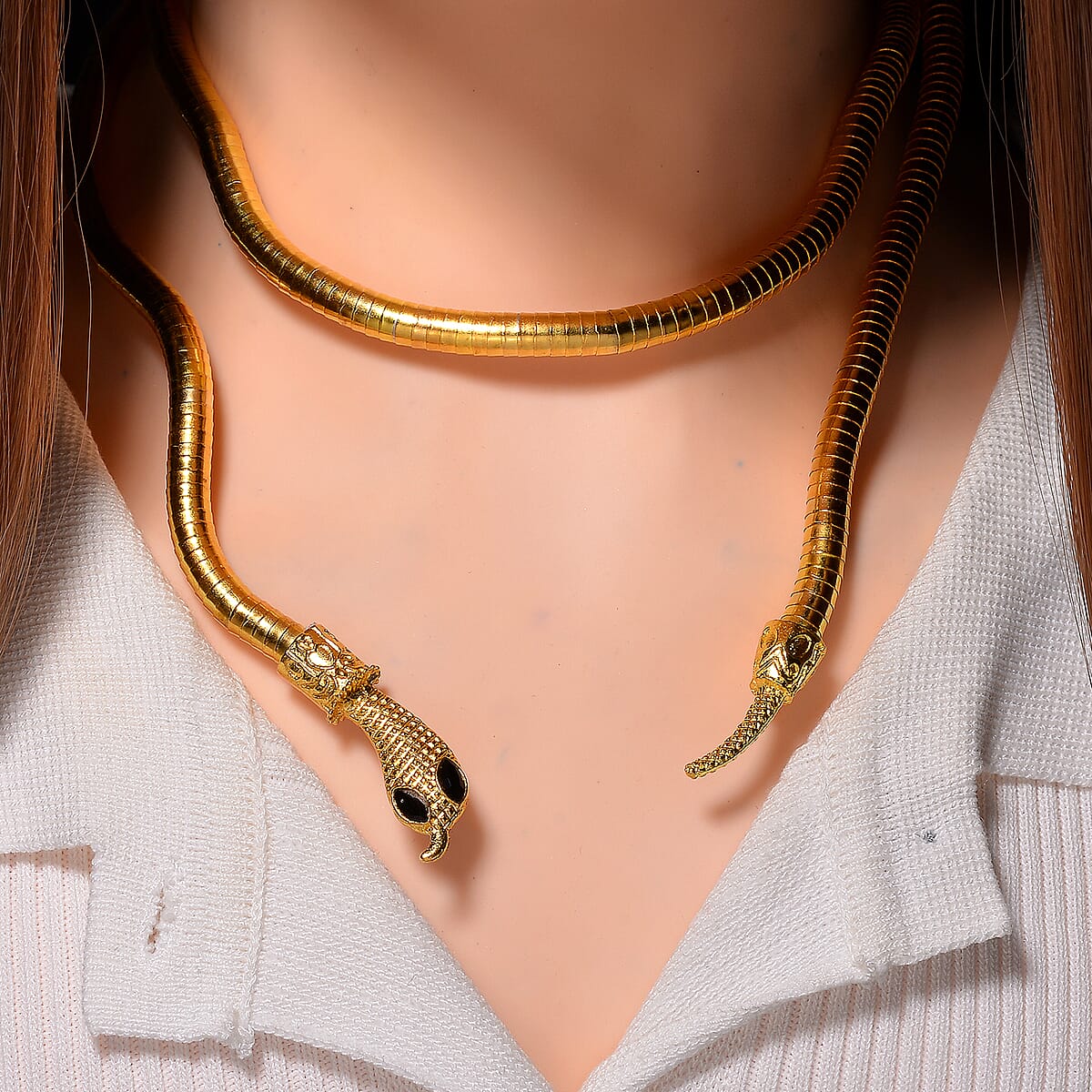 Black Austrian Crystal Multi-Function Sanke Necklace in Goldtone 32-35 Inches image number 1