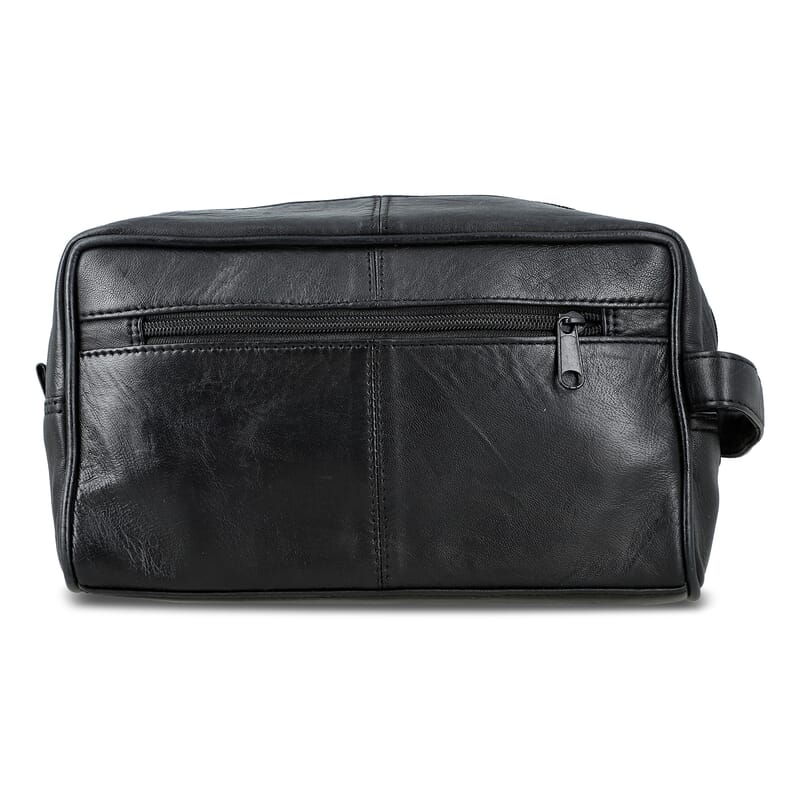 Black Genuine leather Tolitery Kit Pouch