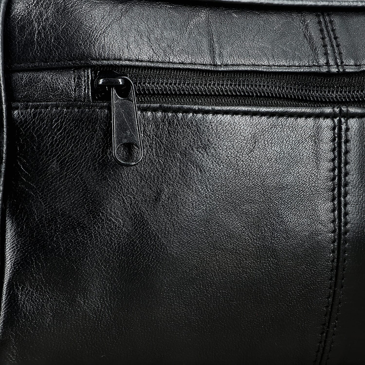 Black Genuine leather Tolitery Kit Pouch