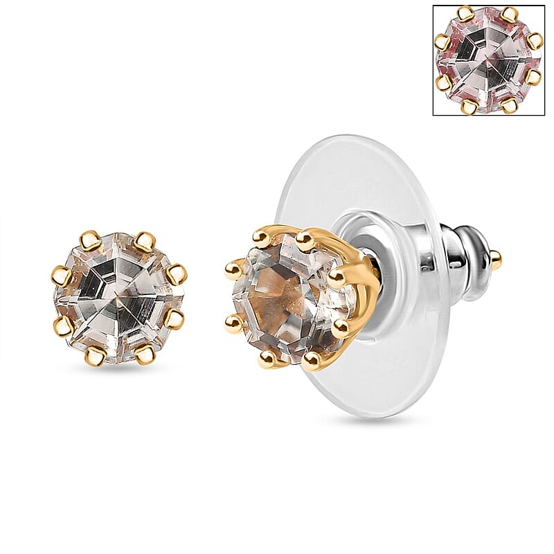 D'Joy AAA Turkizite 1.25 ctw Infinity Earring in 18K Vermeil Yellow Gold Over Sterling Silver