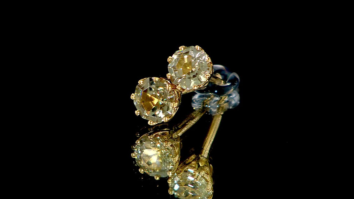 D'Joy AAA Turkizite 1.25 ctw Infinity Earring in 18K Vermeil Yellow Gold Over Sterling Silver