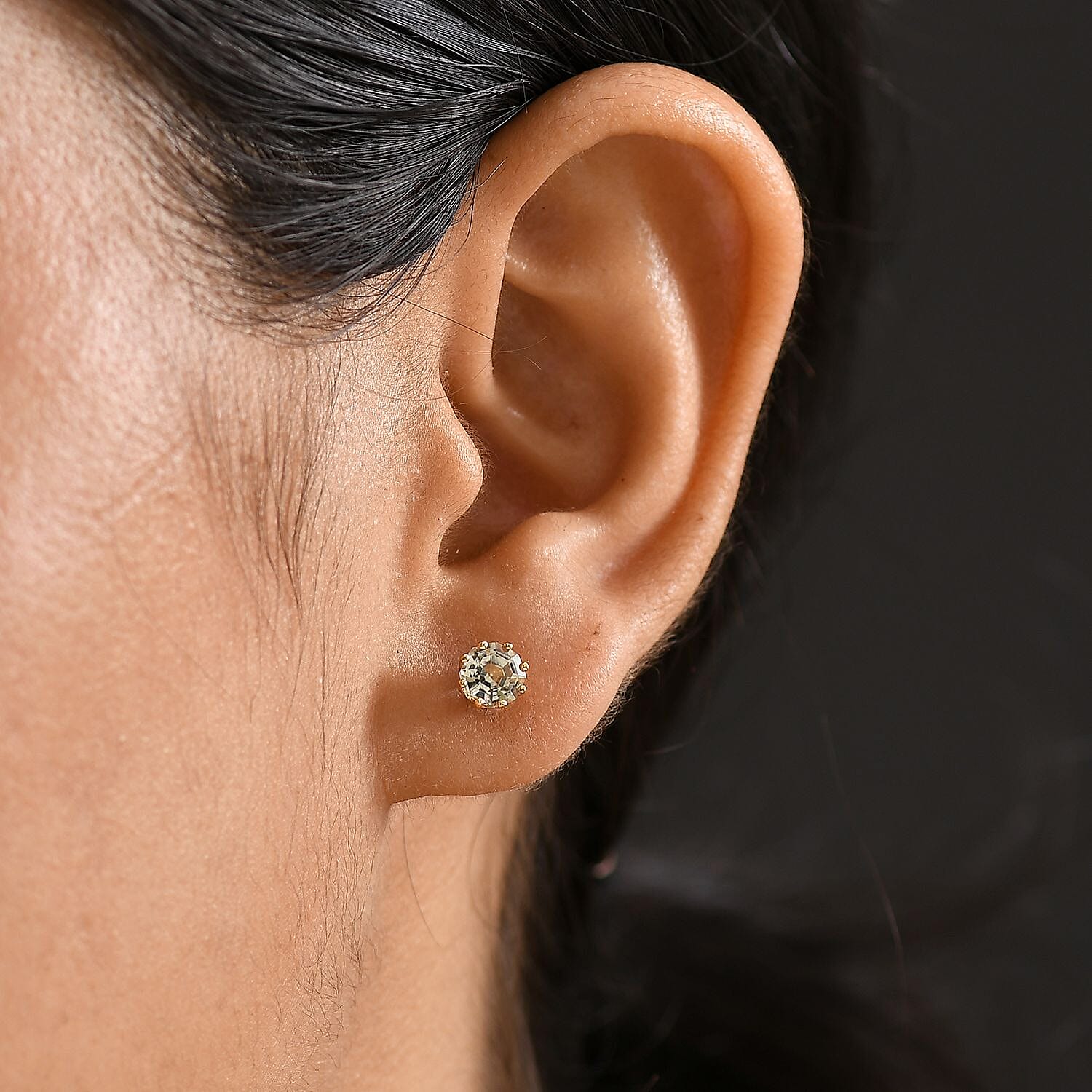 D'Joy AAA Turkizite 1.25 ctw Infinity Earring in 18K Vermeil Yellow Gold Over Sterling Silver