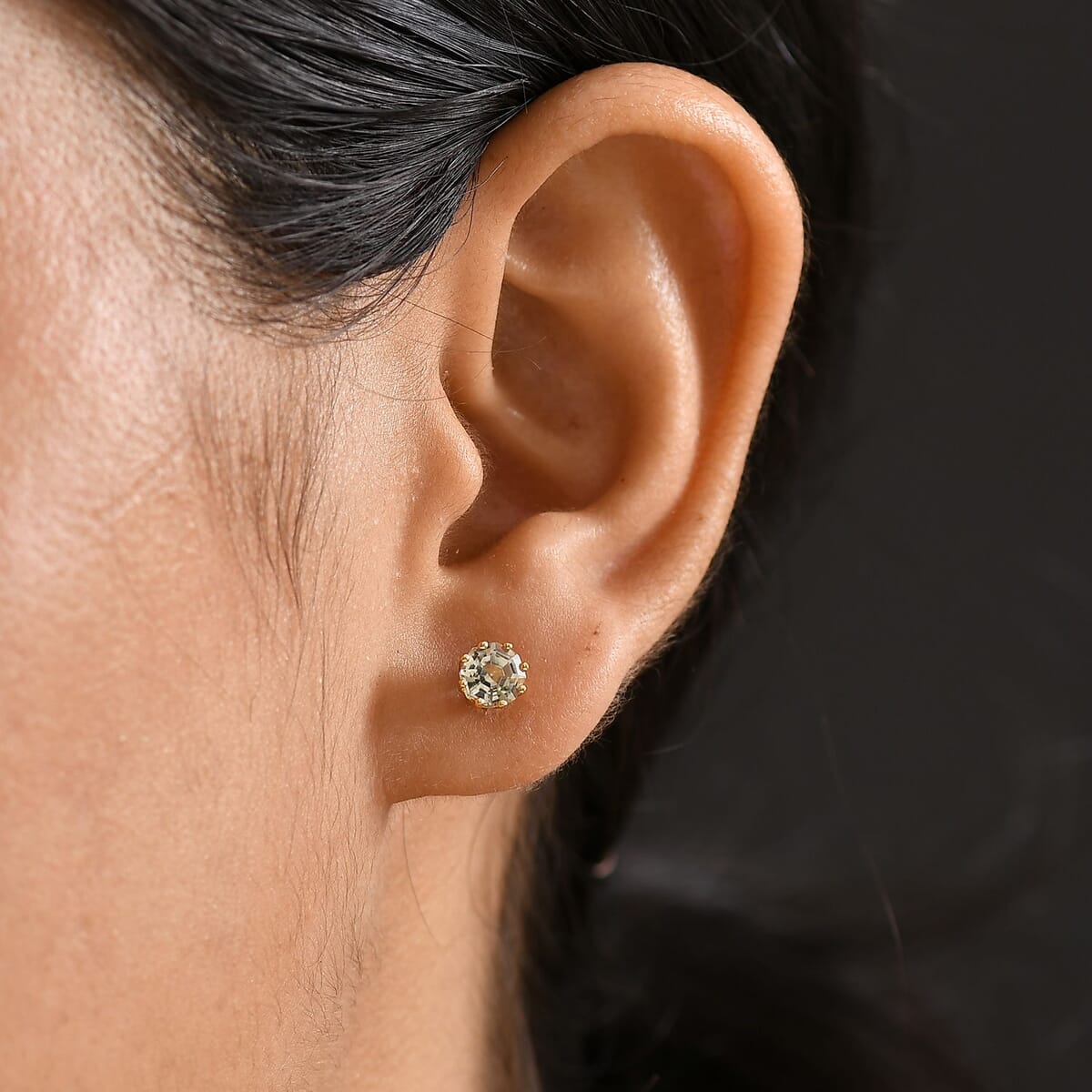 AAA Turkizite 1.25 ctw Infinity Earring in 18K Vermeil Yellow Gold Over Sterling Silver image number 2