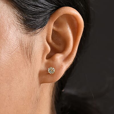 D'Joy AAA Turkizite 1.25 ctw Infinity Earring in 18K Vermeil Yellow Gold Over Sterling Silver