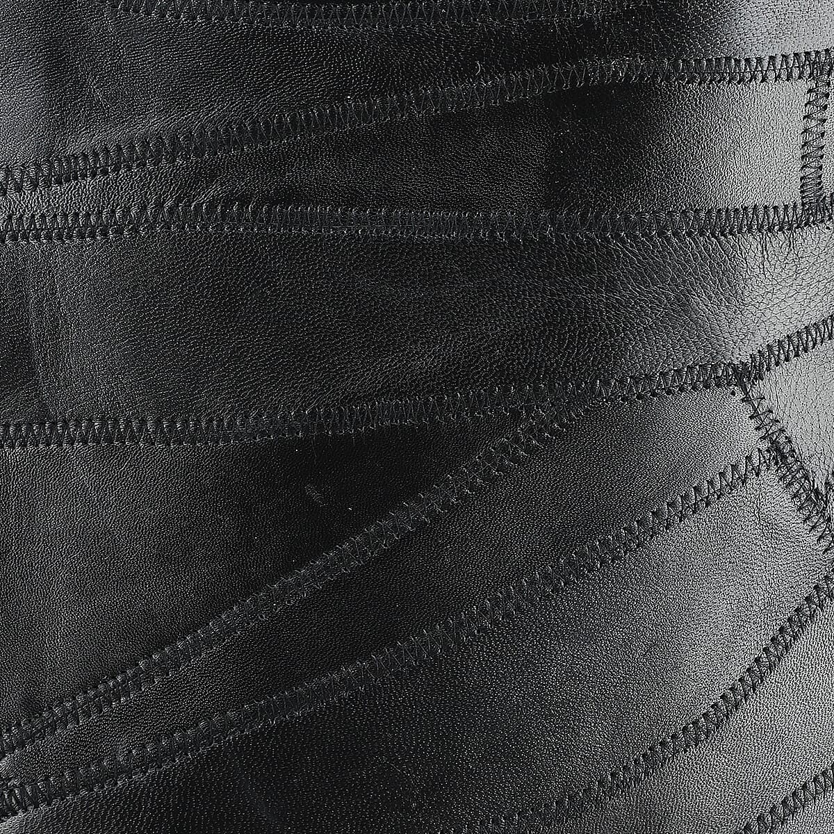 La Marey Black Genuine Leather Handbag with Matching Faux Shoulder Strap image number 6