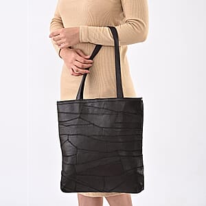 La Marey Brown Genuine Leather Handbag with Matching Faux Shoulder Strap