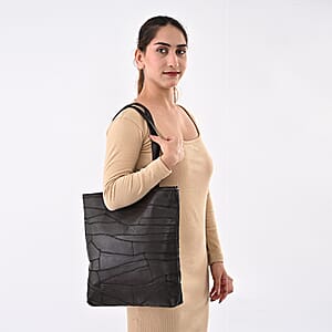 La Marey Brown Genuine Leather Handbag with Matching Faux Shoulder Strap