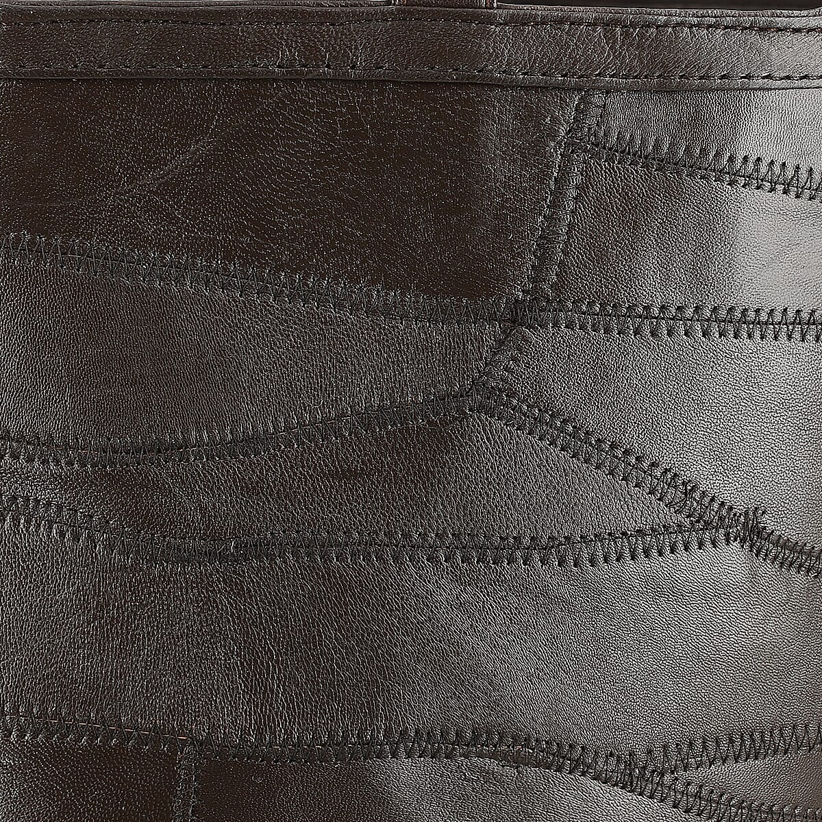 La Marey Brown Genuine Leather Handbag with Matching Faux Shoulder Strap image number 6