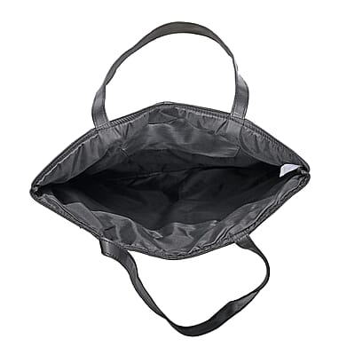 La Marey Black Genuine Leather Shoulder Bag with Faux Leather Strap