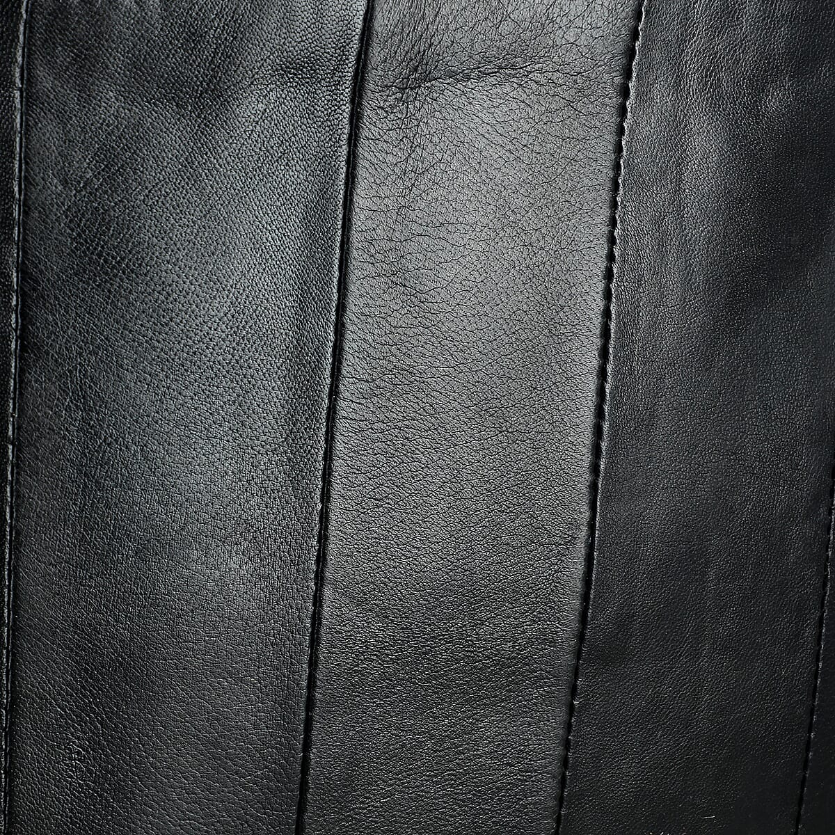 La Marey Black Genuine Leather Shoulder Bag with Faux Leather Strap image number 6