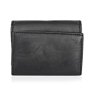Livmore Black 100% Genuine Leather RFID Wallet 