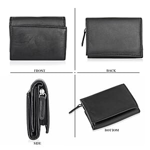 Livmore Black 100% Genuine Leather RFID Wallet 