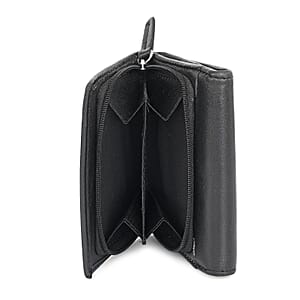 Livmore Black 100% Genuine Leather RFID Wallet 
