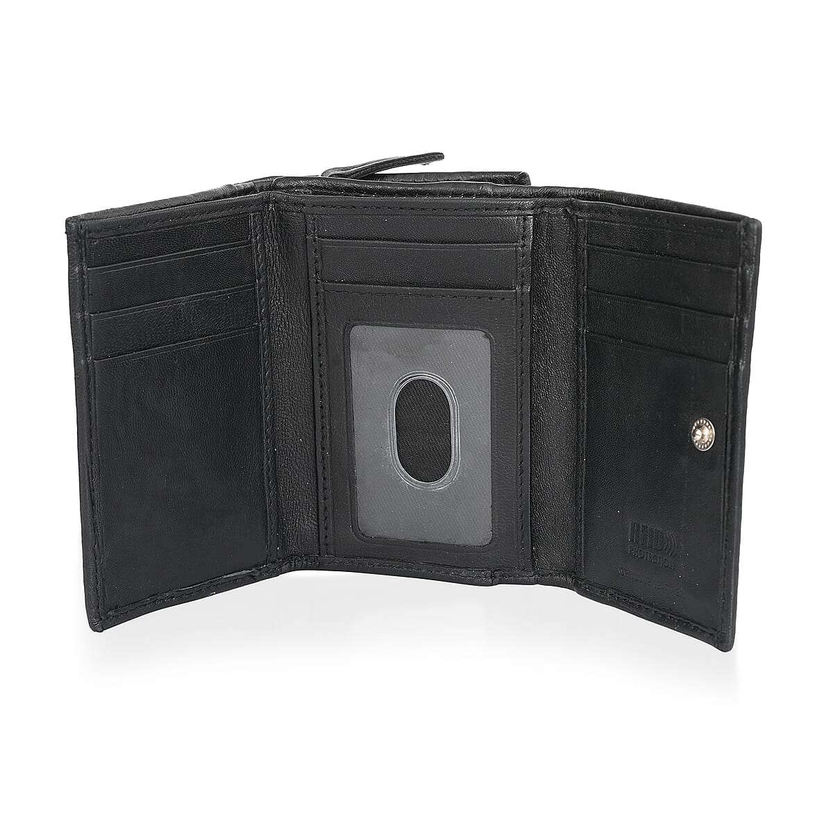 Livmore Black 100% Genuine Leather RFID Wallet  image number 3