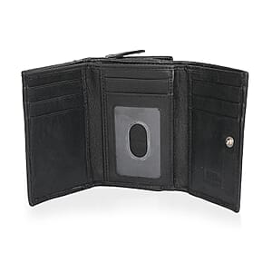 Livmore Black 100% Genuine Leather RFID Wallet 