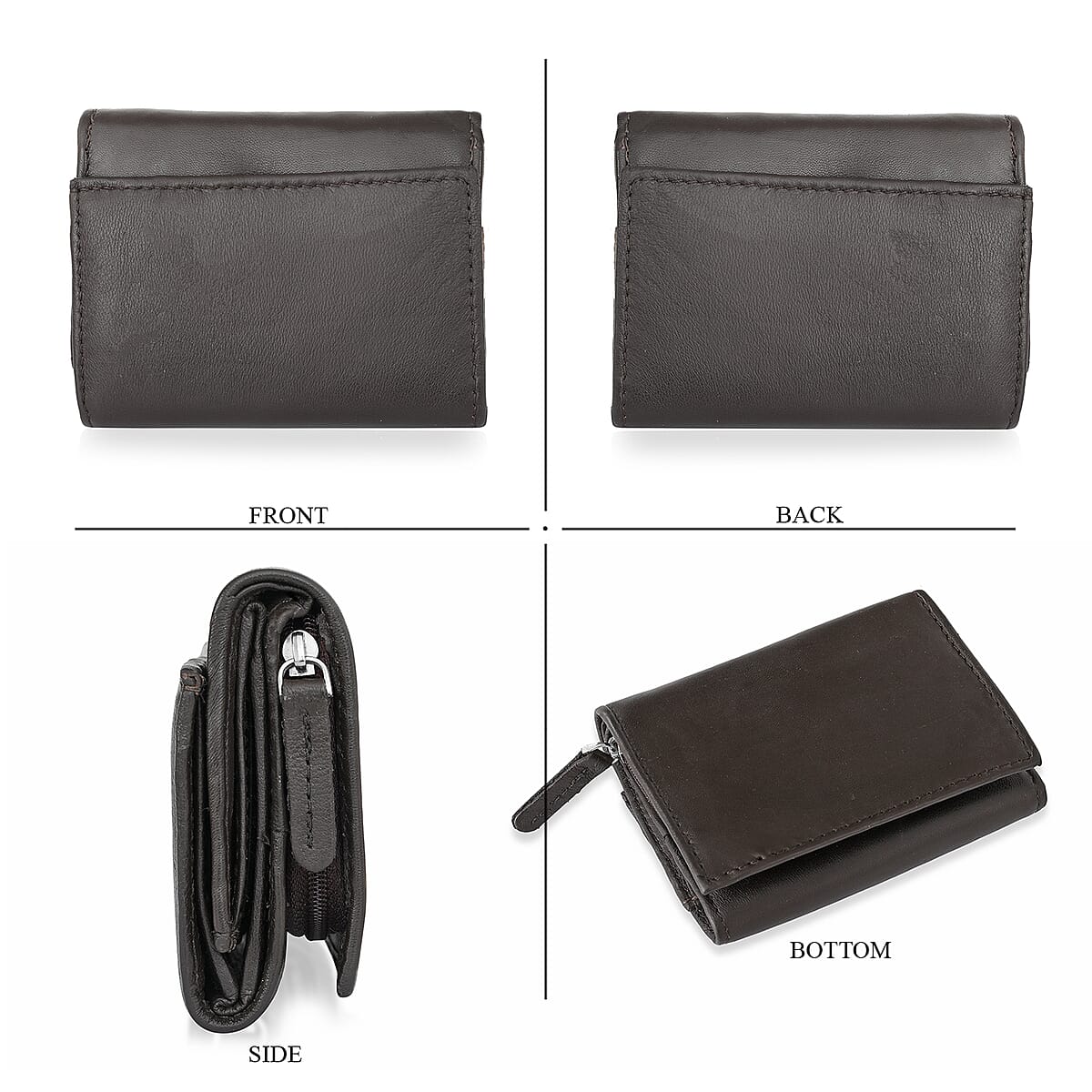 Livmore Brown 100% Genuine Leather RFID Wallet image number 1