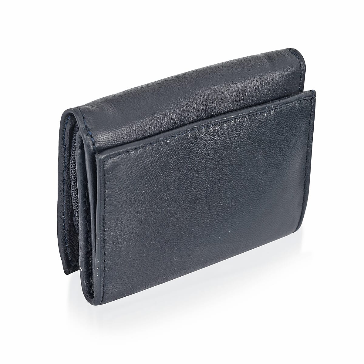 Livmore Navy Blue 100% Genuine Leather RFID Wallet  image number 5