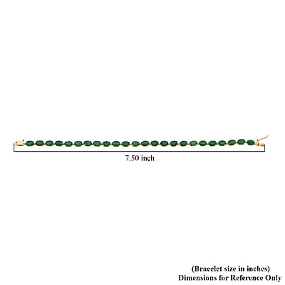 Luxoro AAA Kagem Zambian Emerald 8.40 ctw Bracelet in 10K Yellow Gold (6.50 In)
