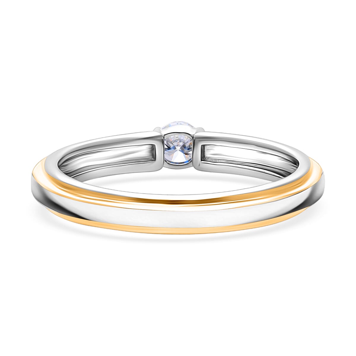 Luxuriant Lab Grown Diamond G-H SI 0.25 ctw Ring in 18K Vermeil YG and Rhodium Over Sterling Silver (Size 6.0) image number 3
