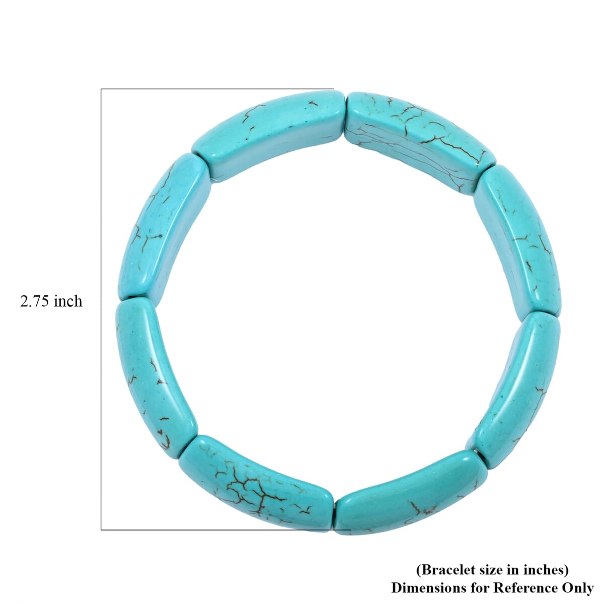 Blue Magnesite 194.40 ctw Rectangle Stretch Bracelet (6-7In) image number 3