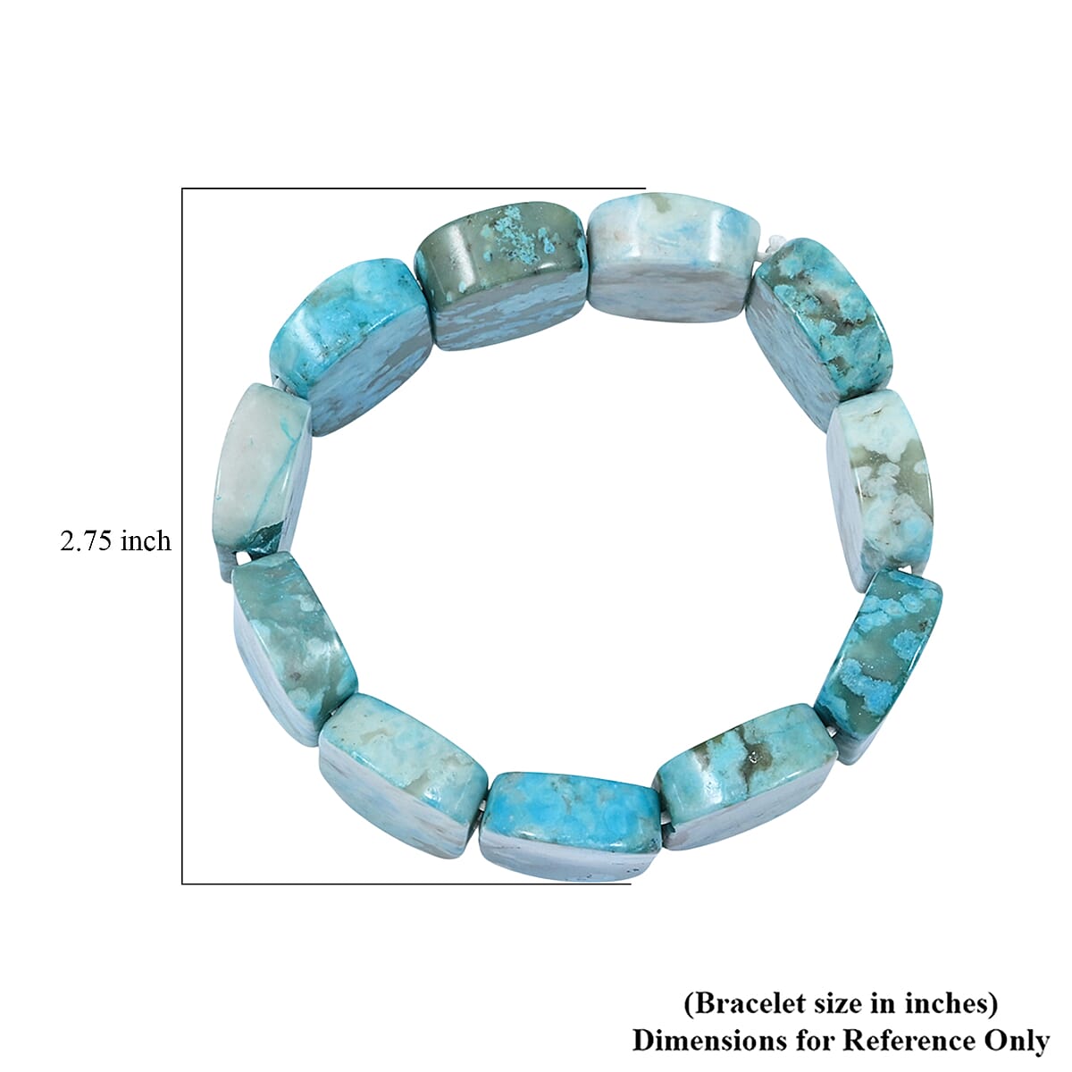 Cushion Turquoise Jasper 358.60 ctw Stretch Bracelet (6-7In) image number 3