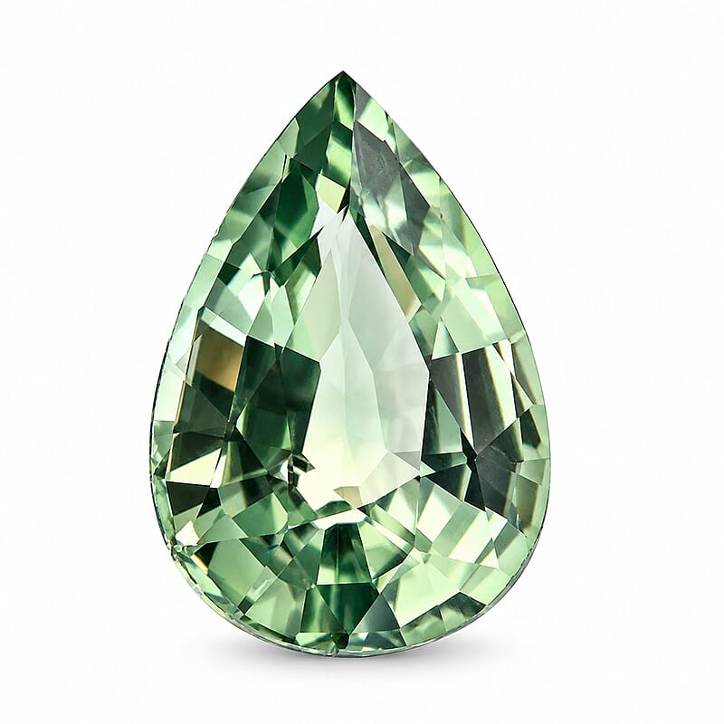 AAAA Green Sapphire (Pear 7x5 mm) 0.70 ctw