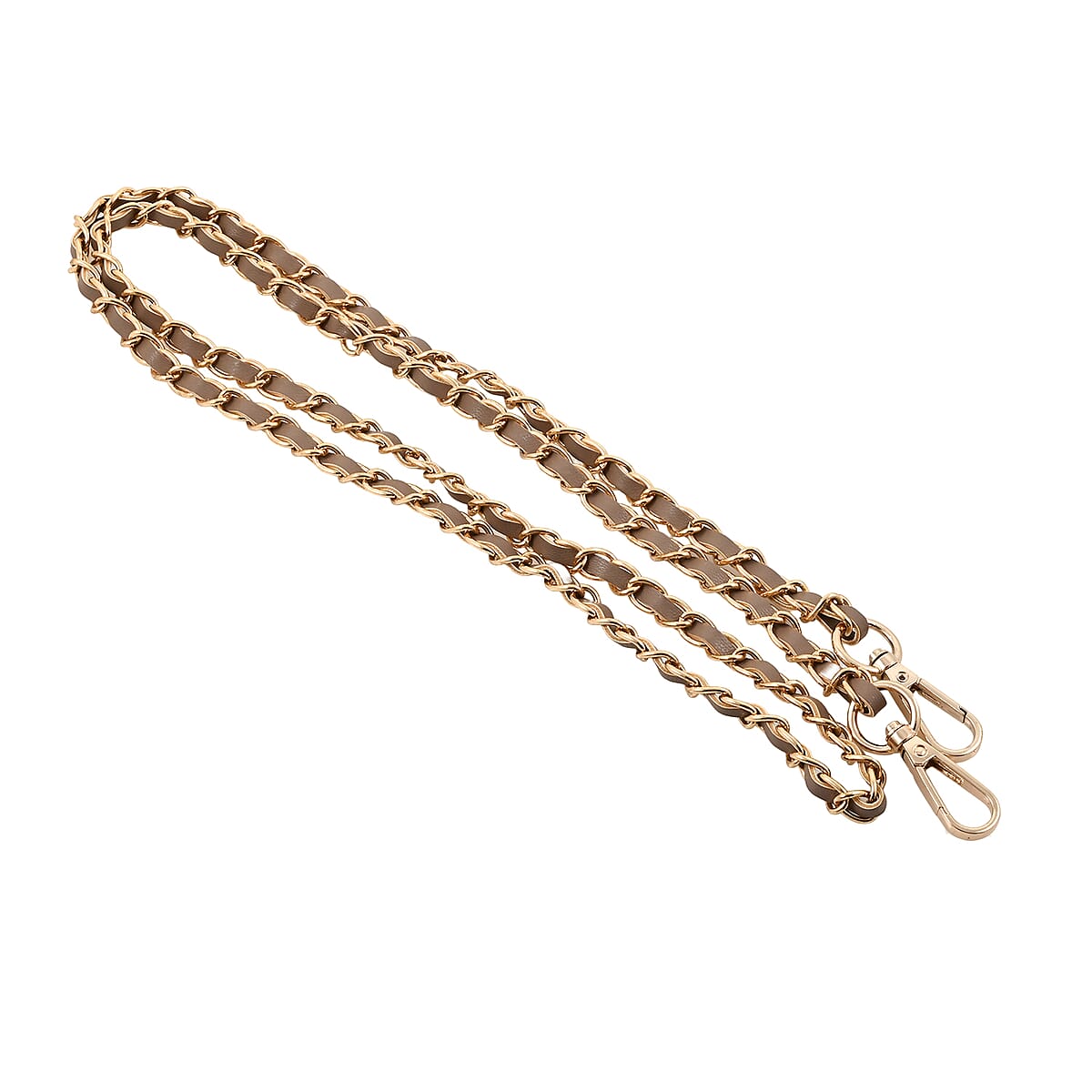 Badgley Mischka Taupe Quilted Vegan Leather Pearl Crossbody Bag (8x5.5x4.8) image number 5