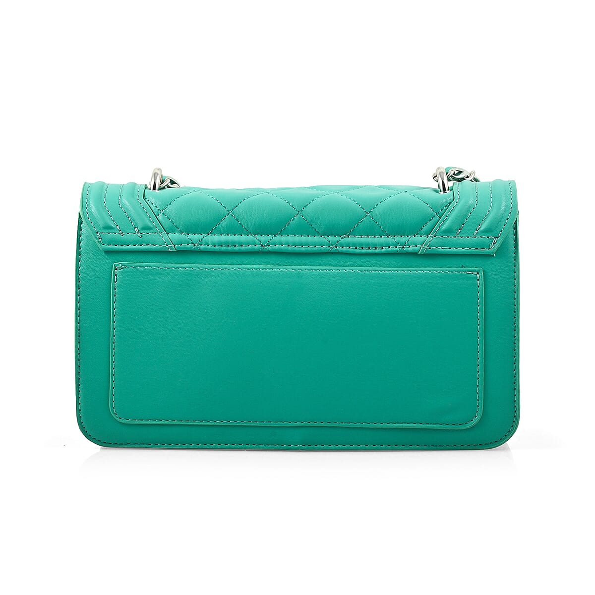 Badgley Mischka Mint Quilted Vegan Leather Pearl Crossbody Bag (10x6x3.5) image number 2