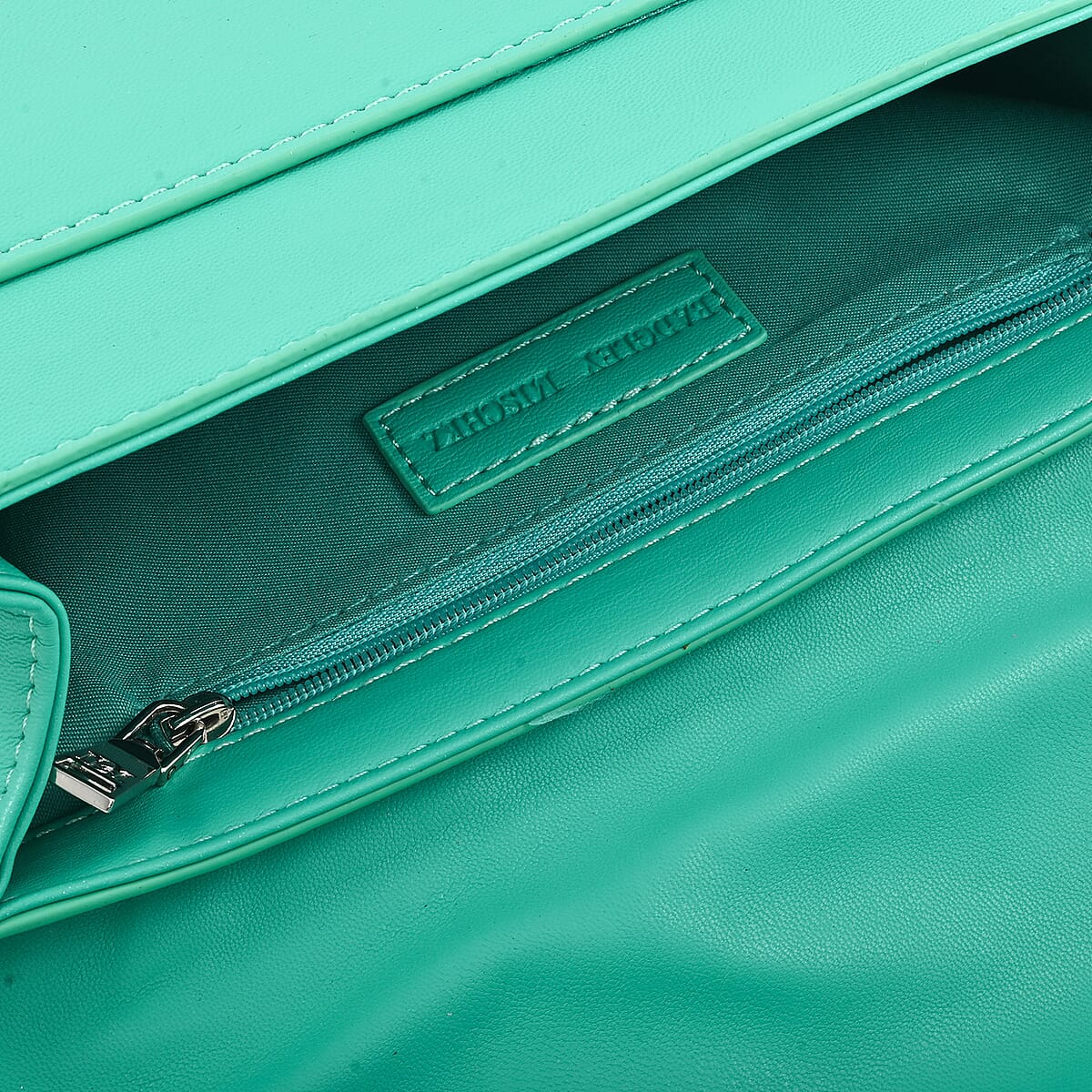 Badgley Mischka Mint Quilted Vegan Leather Pearl Crossbody Bag (10x6x3.5) image number 6