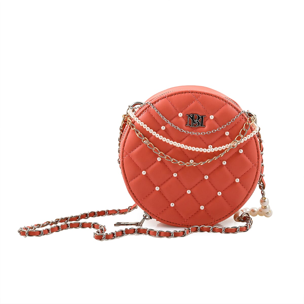 Badgley Mischka Coral Quilted Vegan Leather Round Crossbody Bag image number 0
