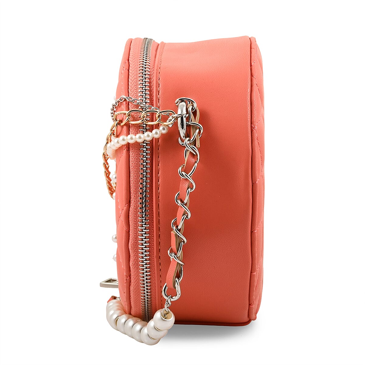 Badgley Mischka Coral Quilted Vegan Leather Round Crossbody Bag image number 1