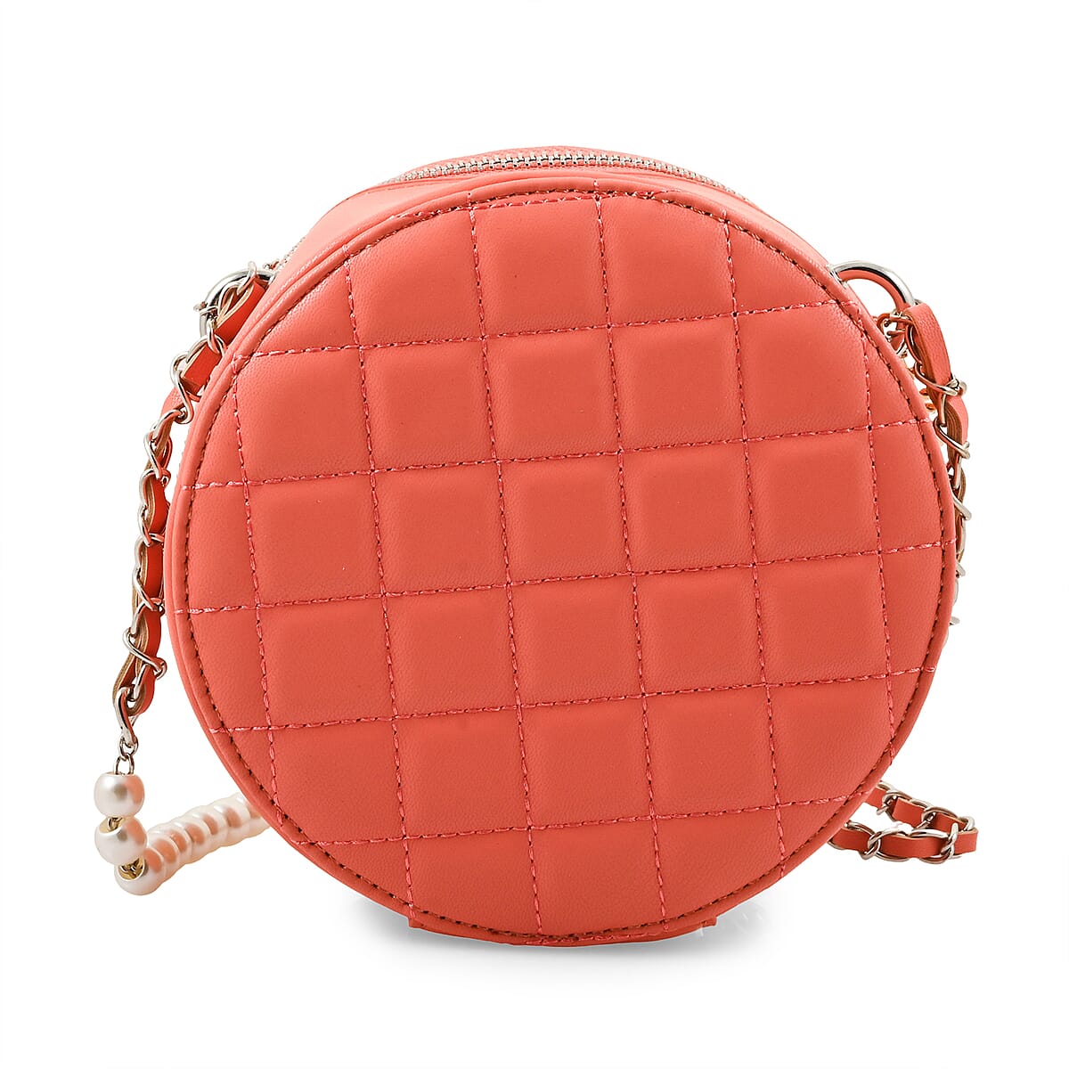 Badgley Mischka Coral Quilted Vegan Leather Round Crossbody Bag image number 2