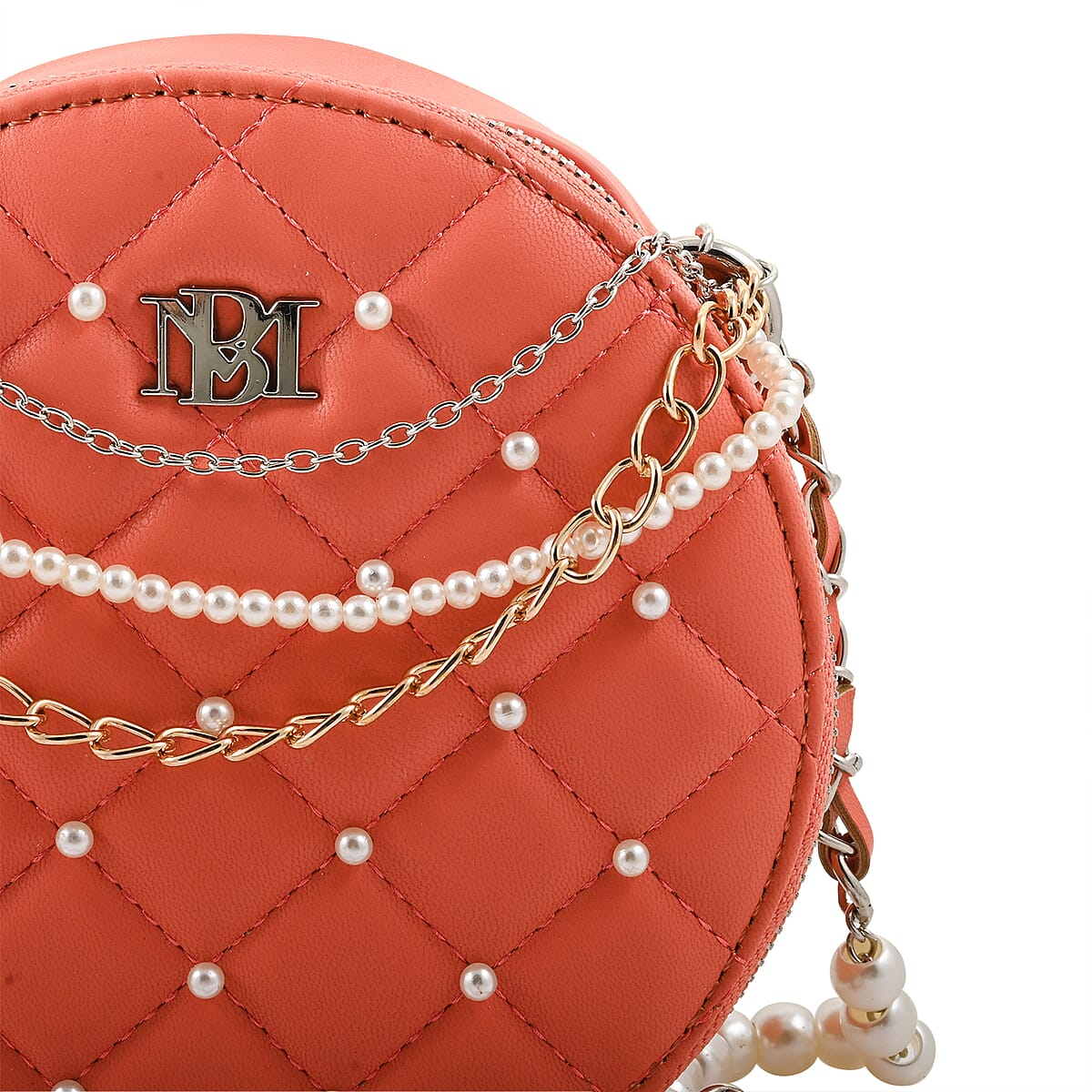 Badgley Mischka Coral Quilted Vegan Leather Round Crossbody Bag image number 3