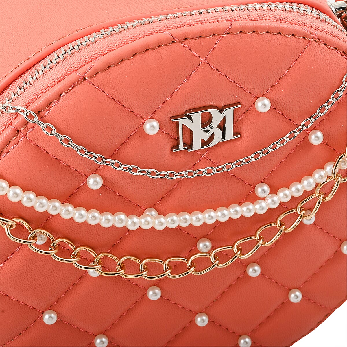 Badgley Mischka Coral Quilted Vegan Leather Round Crossbody Bag image number 4