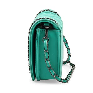 Badgley Mischka Mint Quilted Vegan Leather Crossbody Bag