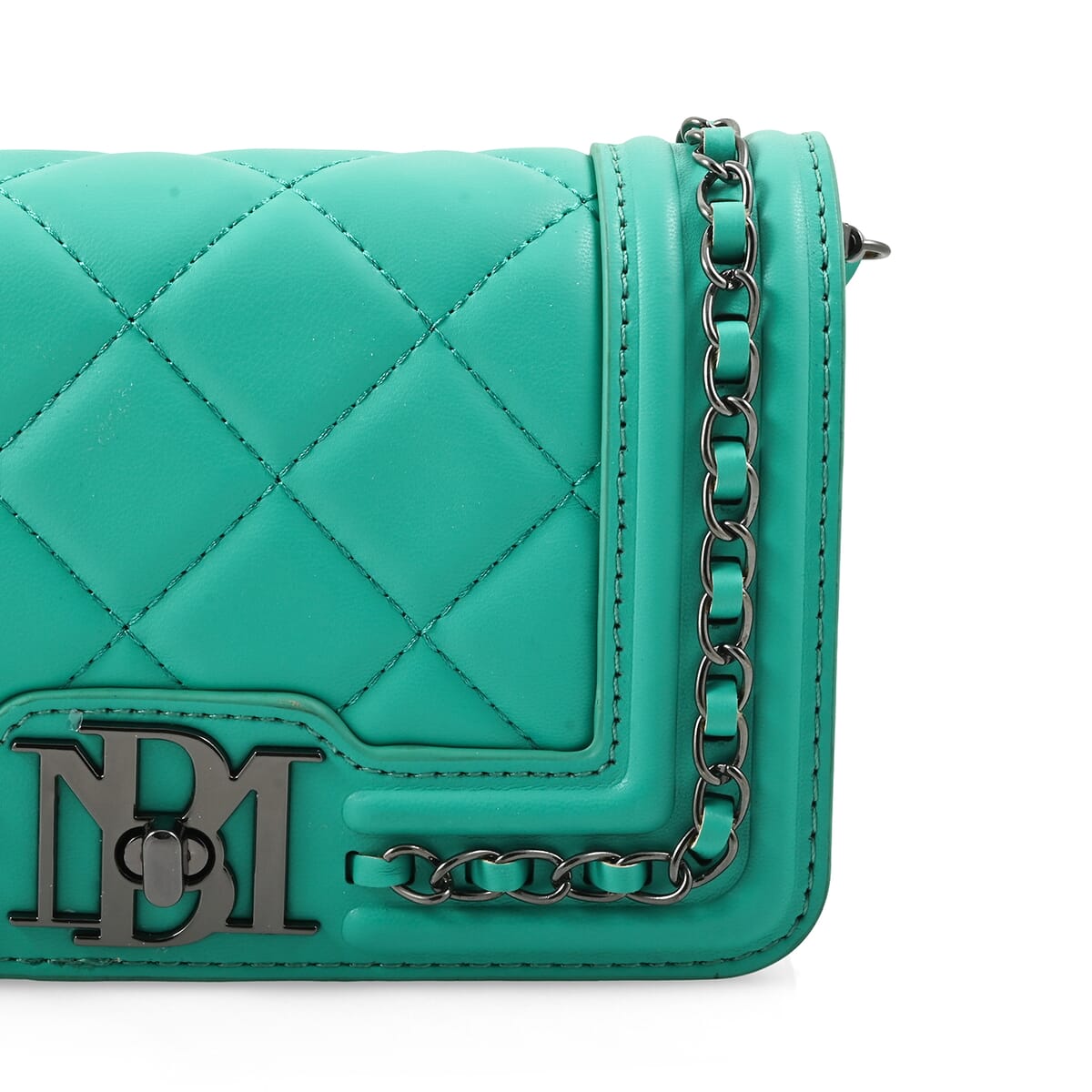 Badgley Mischka Mint Quilted Vegan Leather Crossbody Bag image number 3