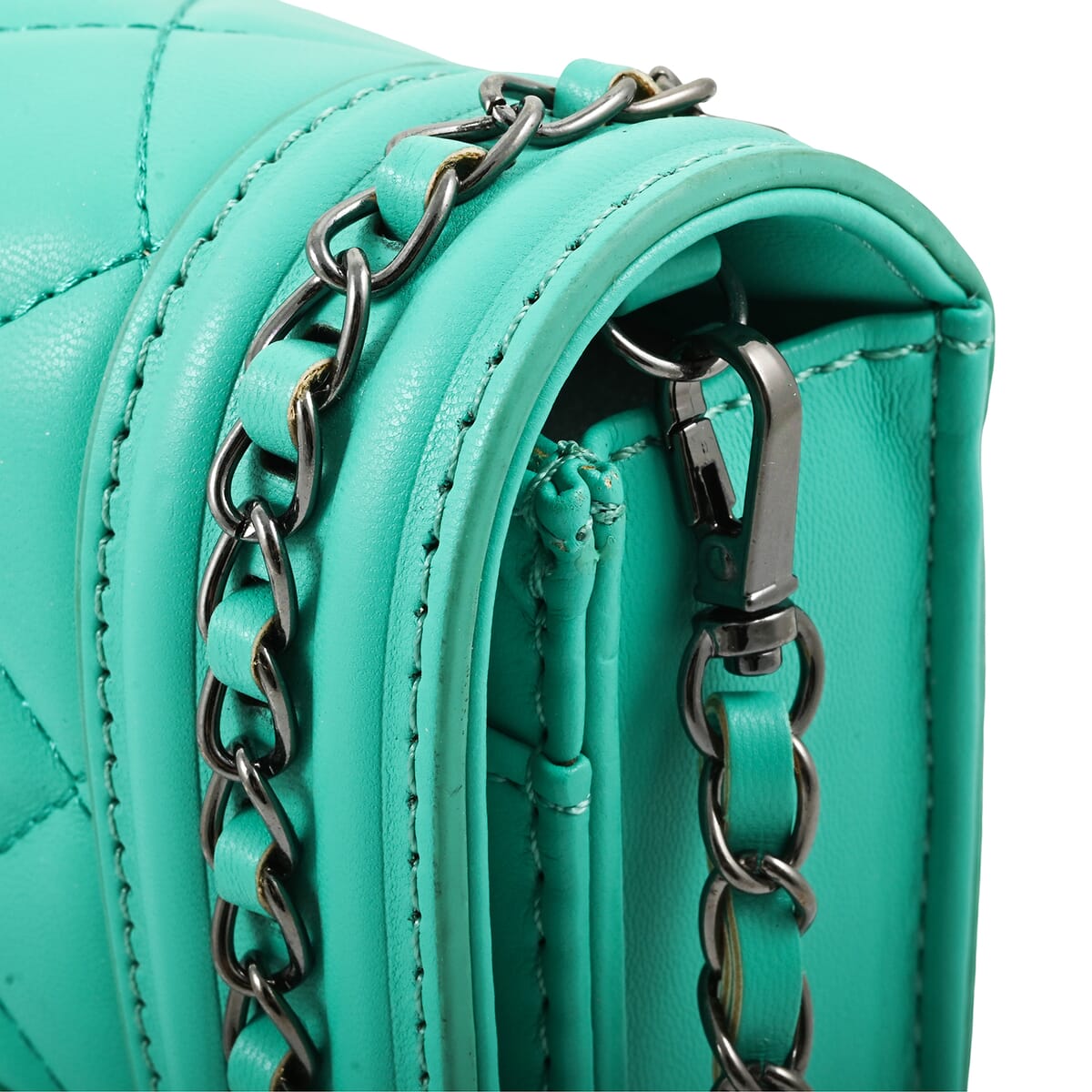 Badgley Mischka Mint Quilted Vegan Leather Crossbody Bag image number 5