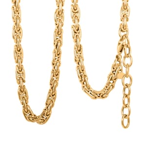 Italian 10K Yellow Gold Diamond-Cut And Polished Rolling Byzantine Necklace 18-20 Inches 10.21 Grams