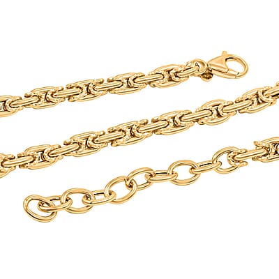 Italian 10K Yellow Gold Diamond-Cut And Polished Rolling Byzantine Necklace 18-20 Inches 10.21 Grams