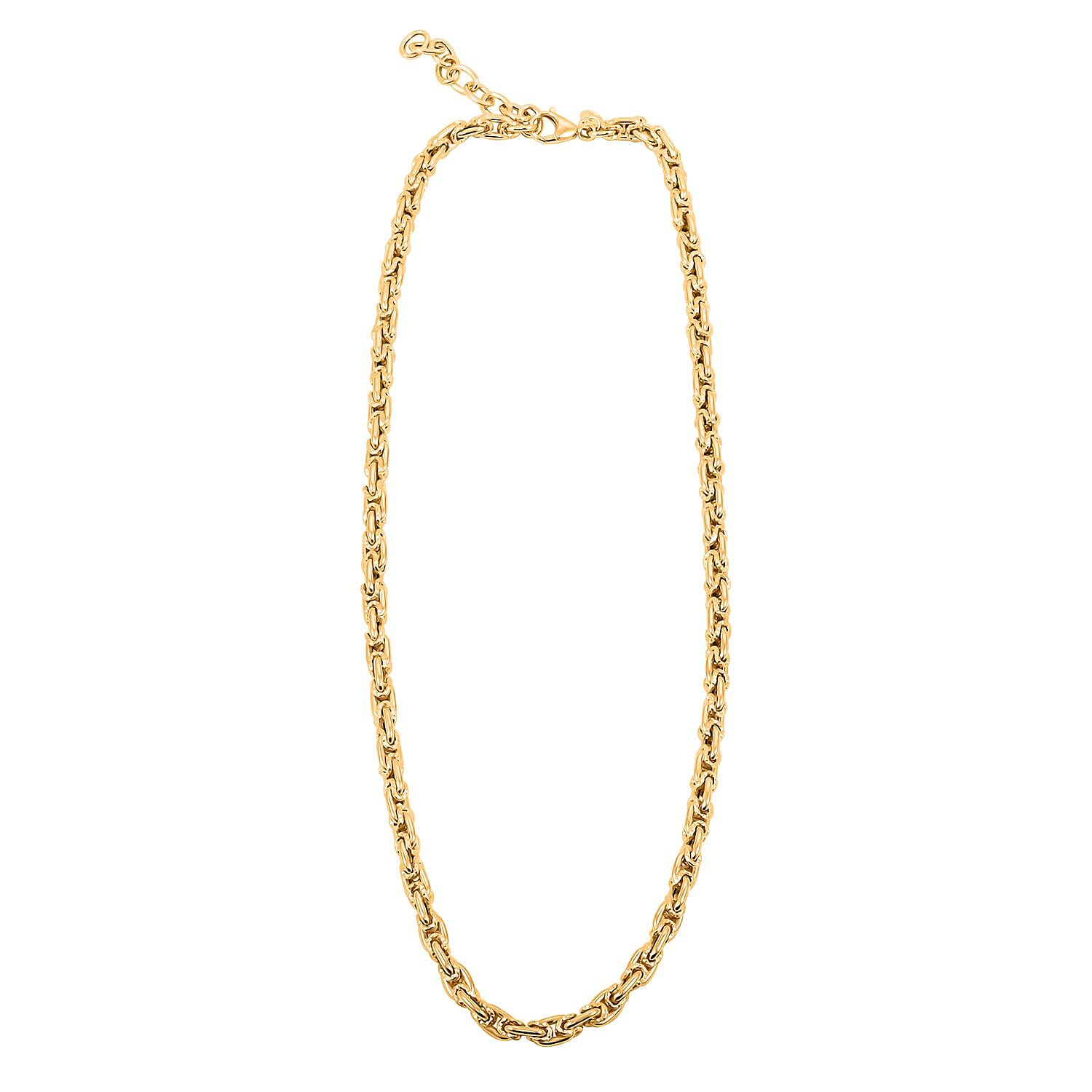 Italian 10K Yellow Gold Diamond-Cut And Polished Rolling Byzantine Necklace 18-20 Inches 10.21 Grams