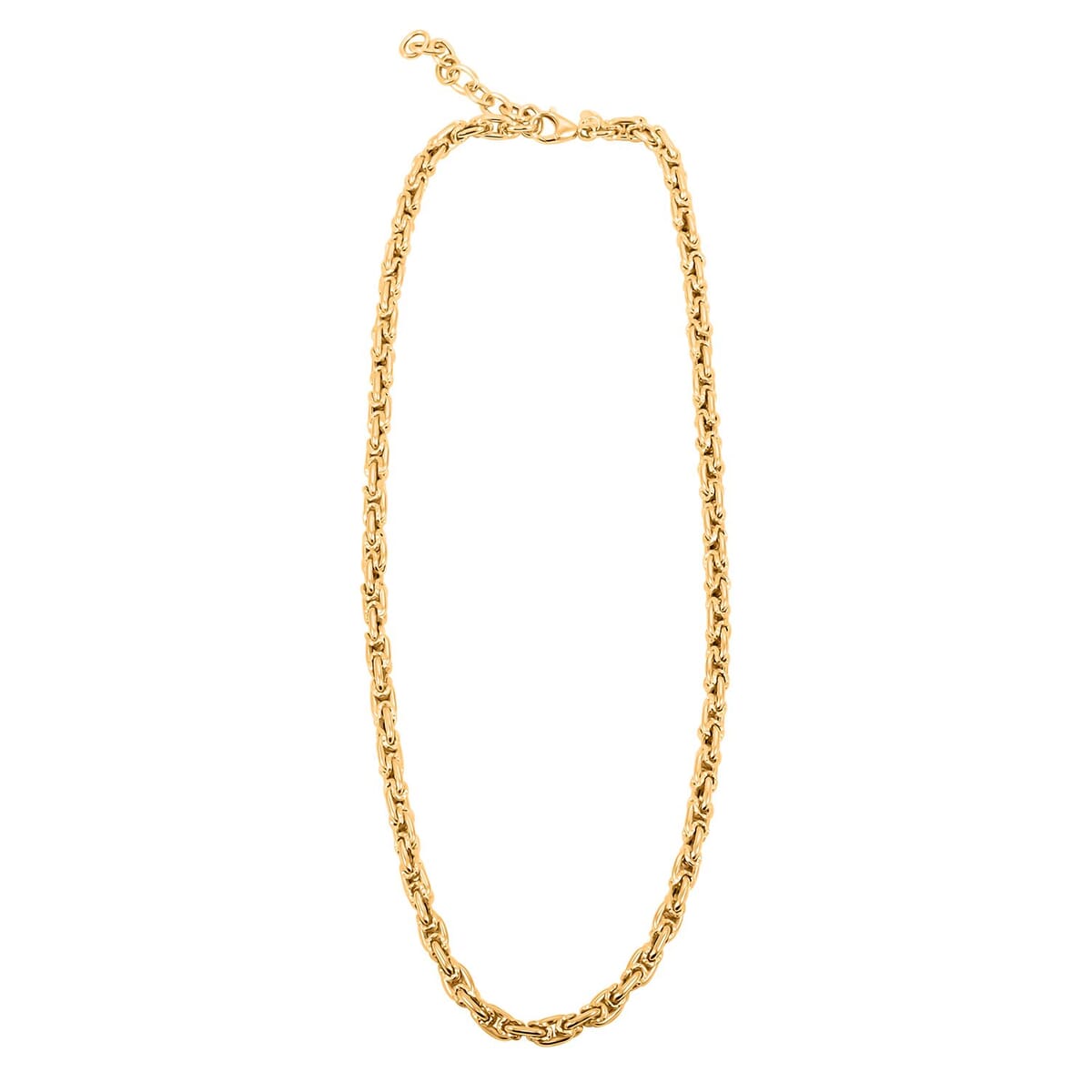 Italian 10K Yellow Gold Diamond-Cut And Polished Rolling Byzantine Necklace 18-20 Inches 10.21 Grams image number 4