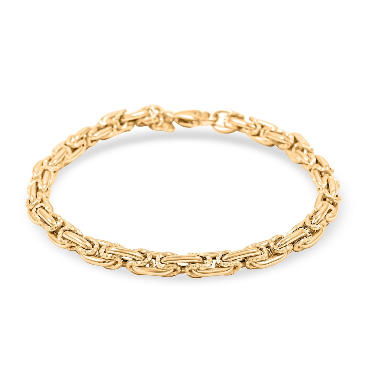 Italian 10K Yellow Gold Diamond-Cut And Polished Rolling Byzantine Bracelet (7.50 In) 4.35 Grams image number 0