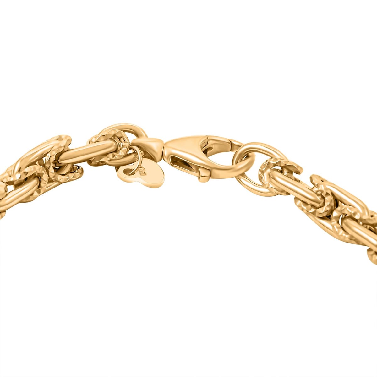 Italian 10K Yellow Gold Diamond-Cut And Polished Rolling Byzantine Bracelet (7.50 In) 4.35 Grams image number 4